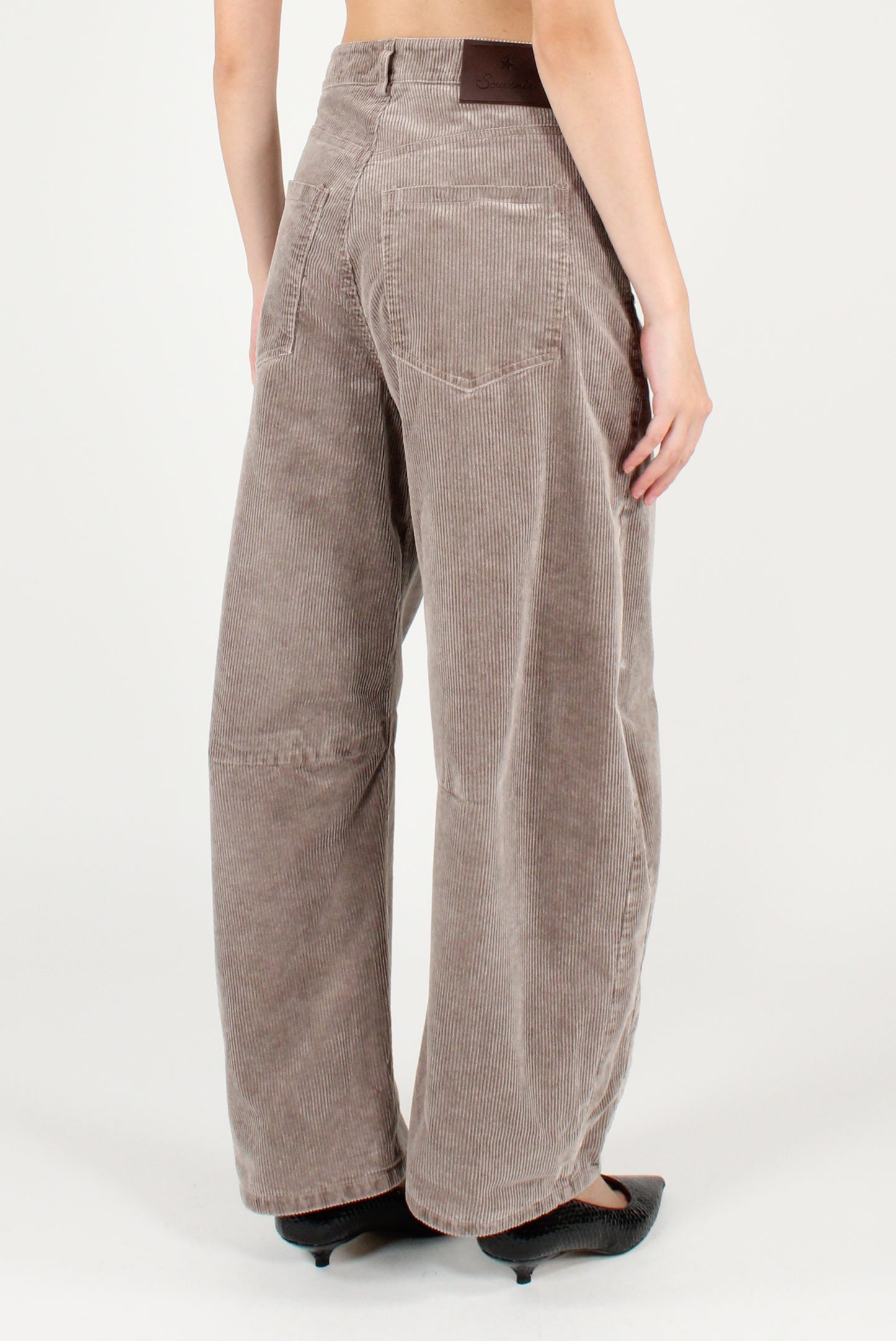 Pantaloni Balloon in Velluto a Coste