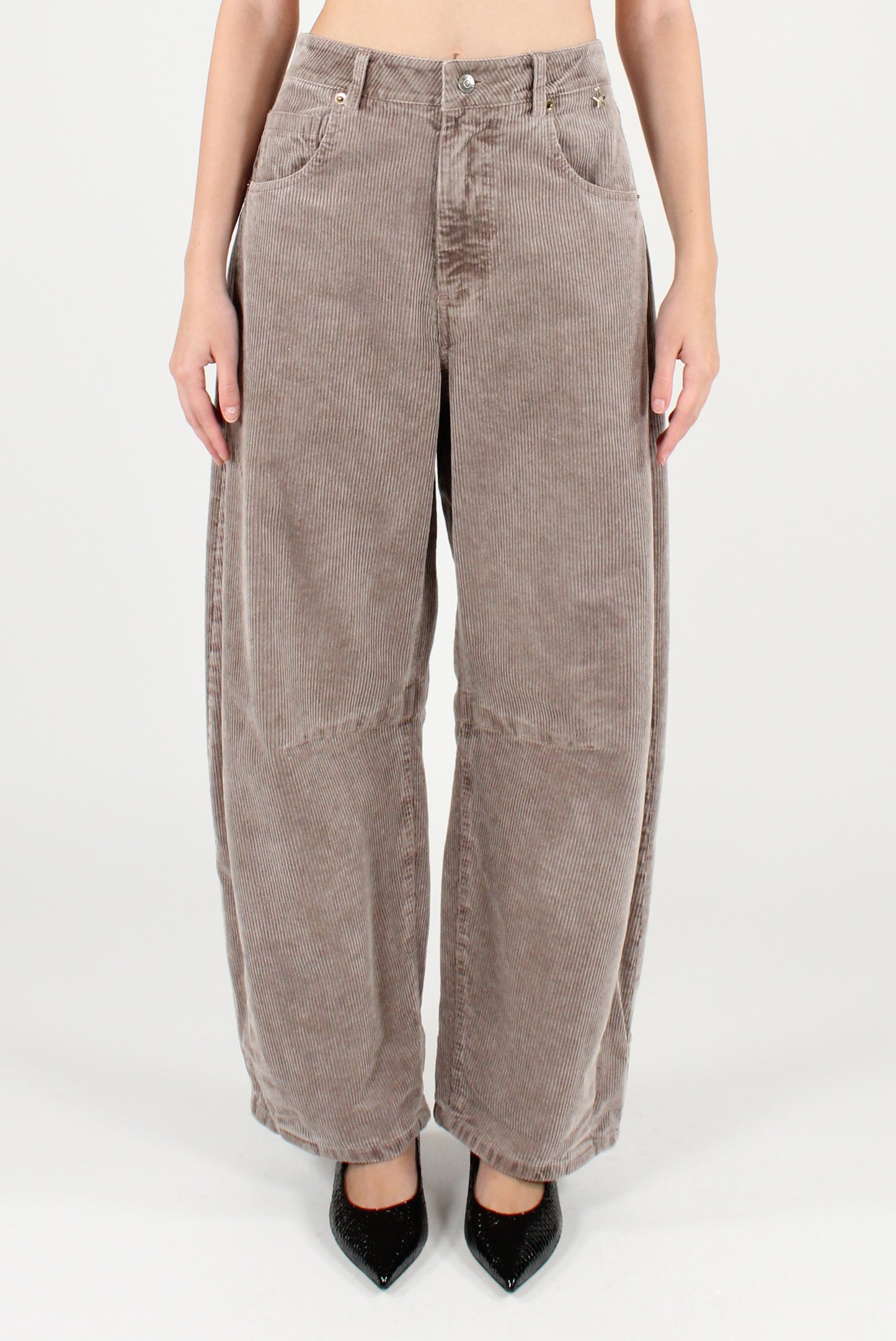 Pantaloni Balloon in Velluto a Coste