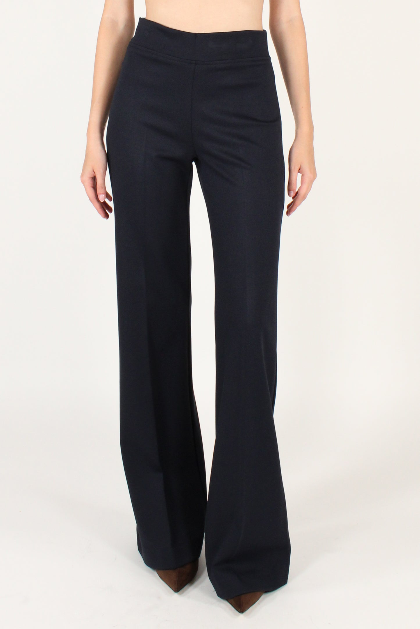 Pantaloni Flare Elasticizzati in Twill