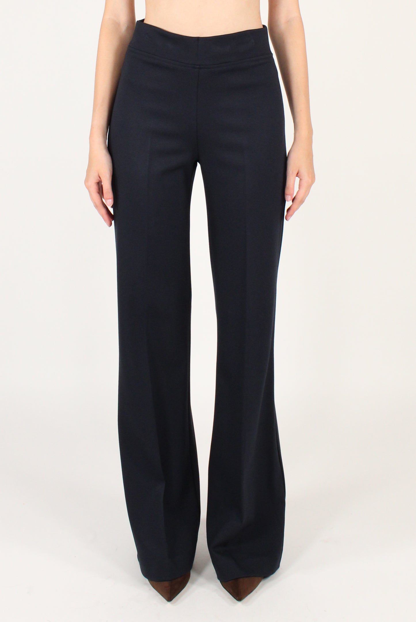 Pantaloni Flare Elasticizzati in Twill