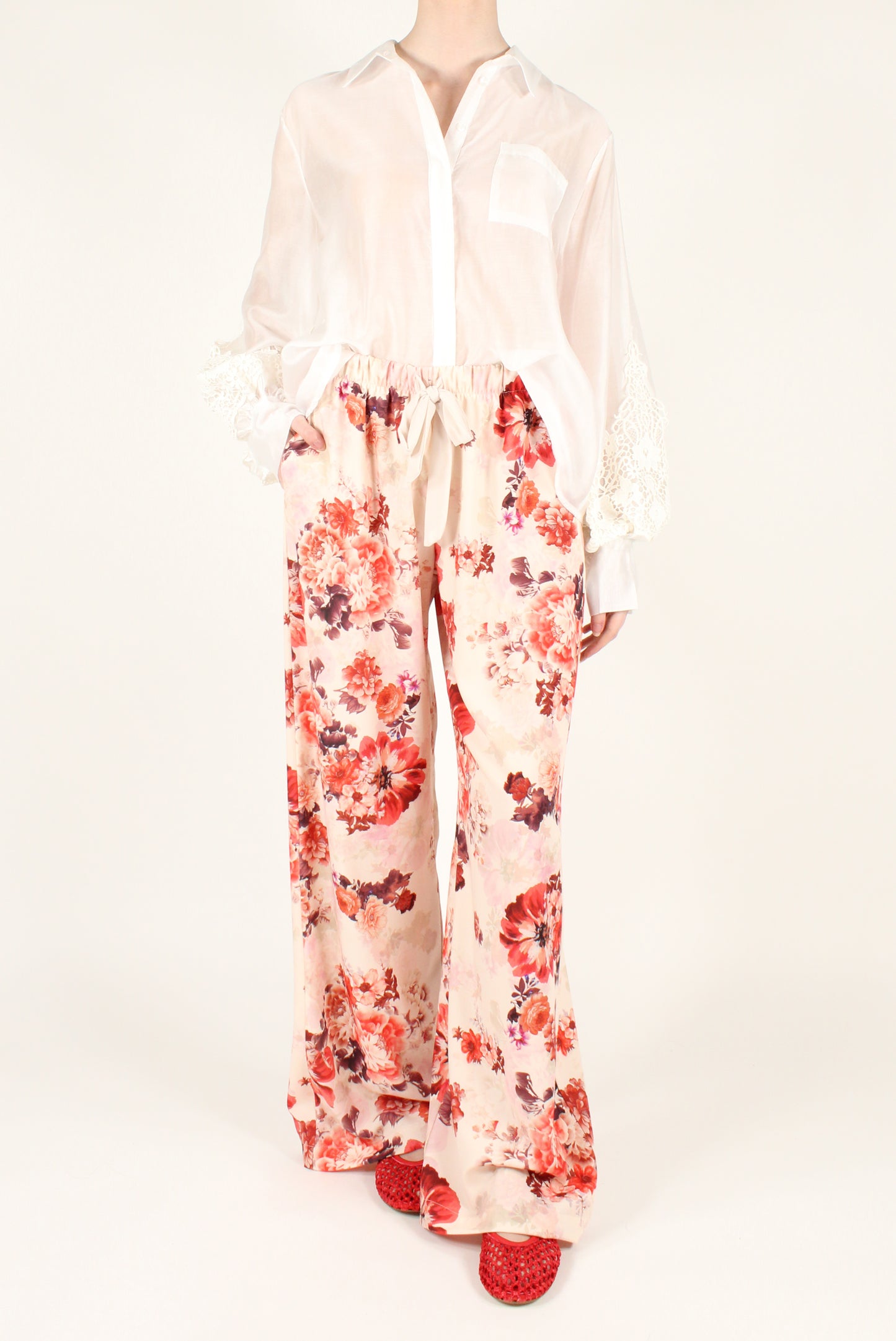 Pantaloni a Palazzo Fantasia Floreale