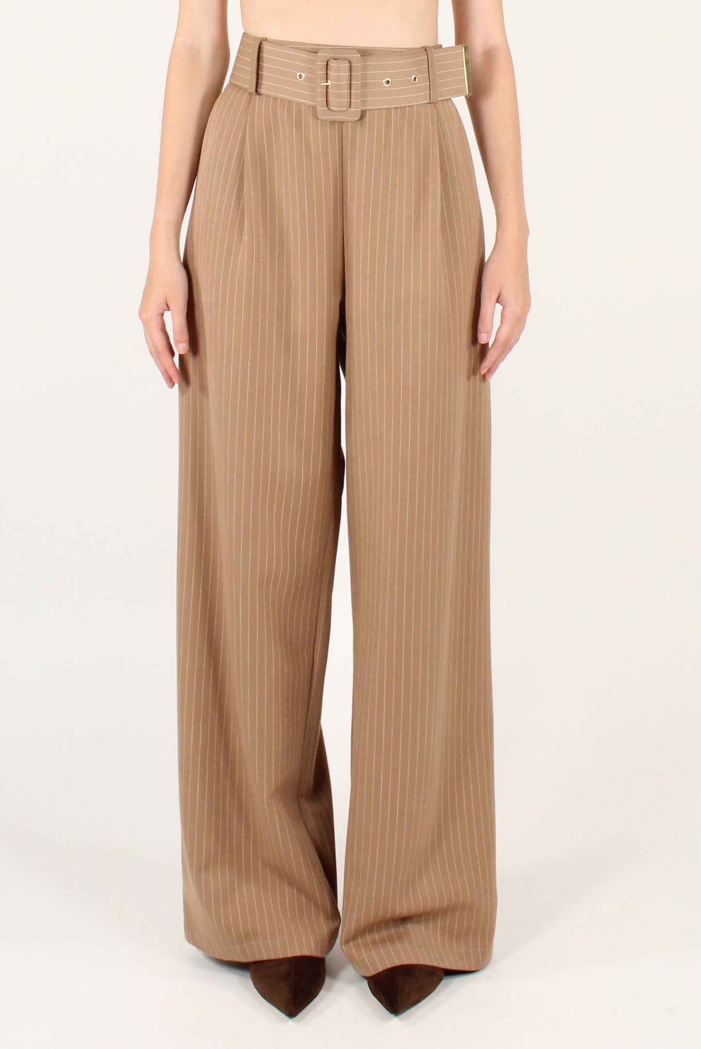 Pantaloni Gessati con Pinces