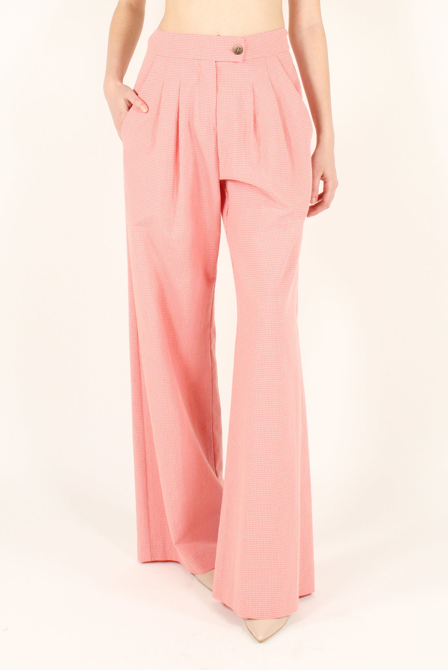 Micro Vichy Palazzo Pants
