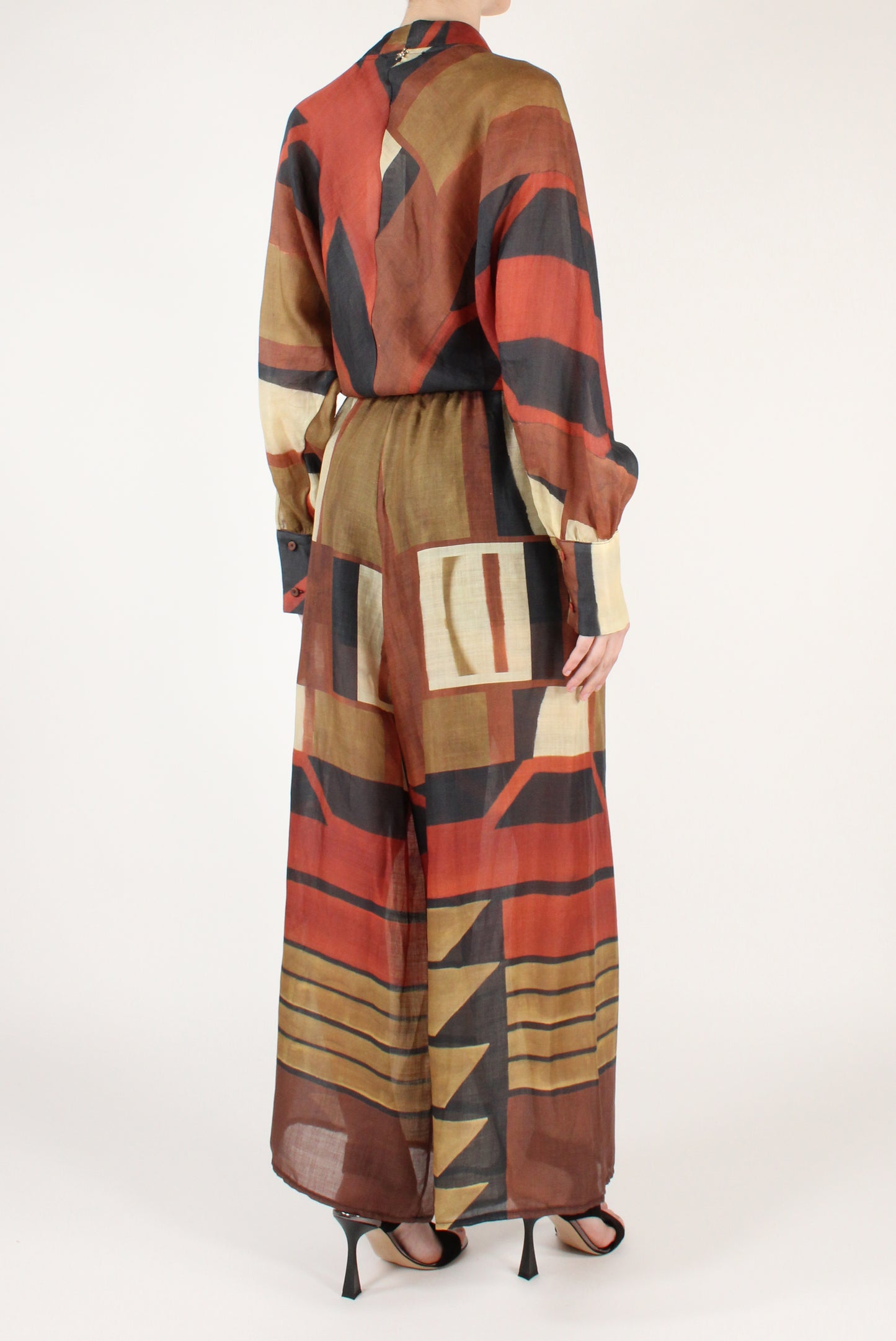 Rayon Geometric Print Palazzo Pants
