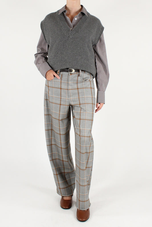 Pantaloni Semi Balloon in Tartan