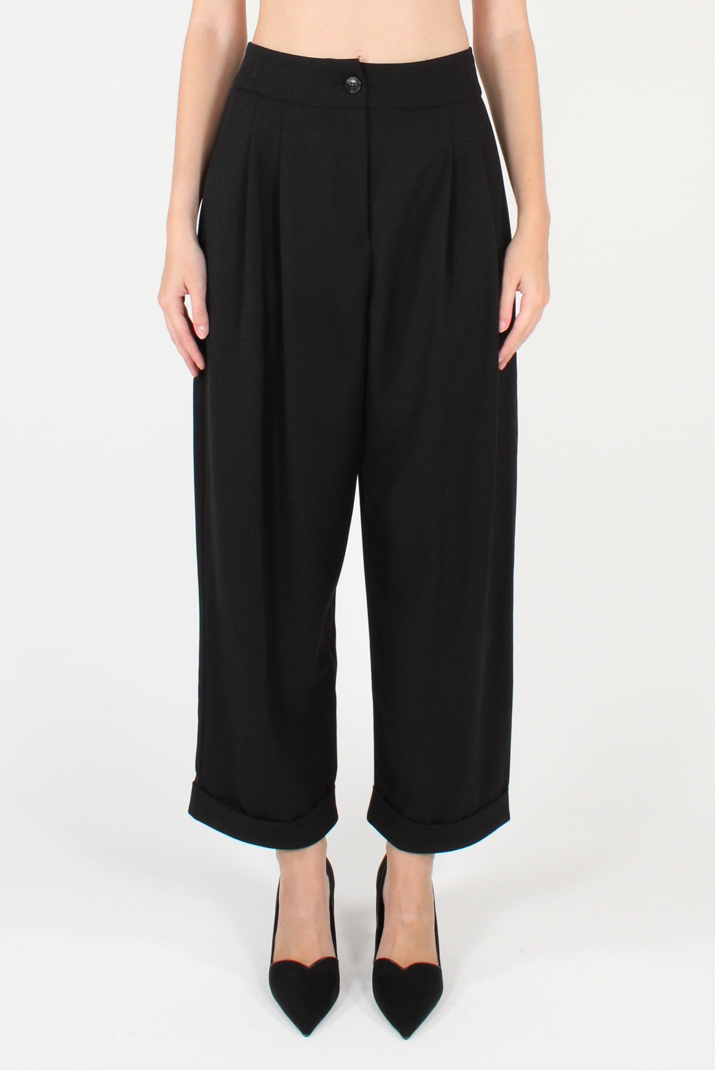 Pantaloni con Pinces Misto Viscosa