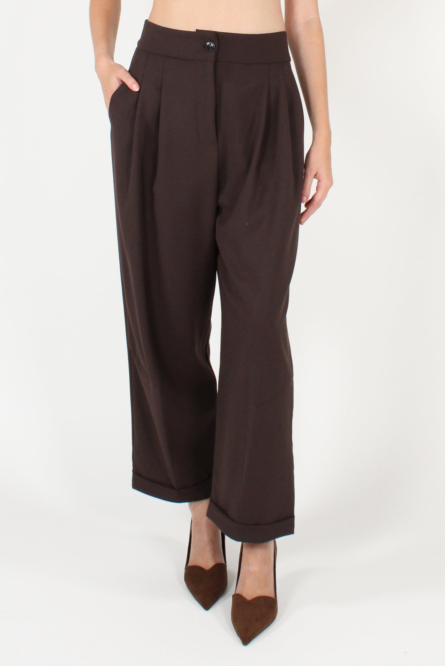 Pantaloni con Pinces Misto Viscosa