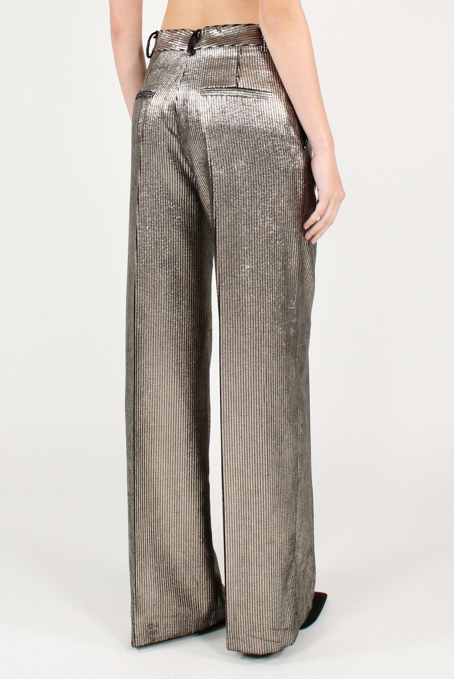 Pantaloni in Velluto a Coste Metallizzati