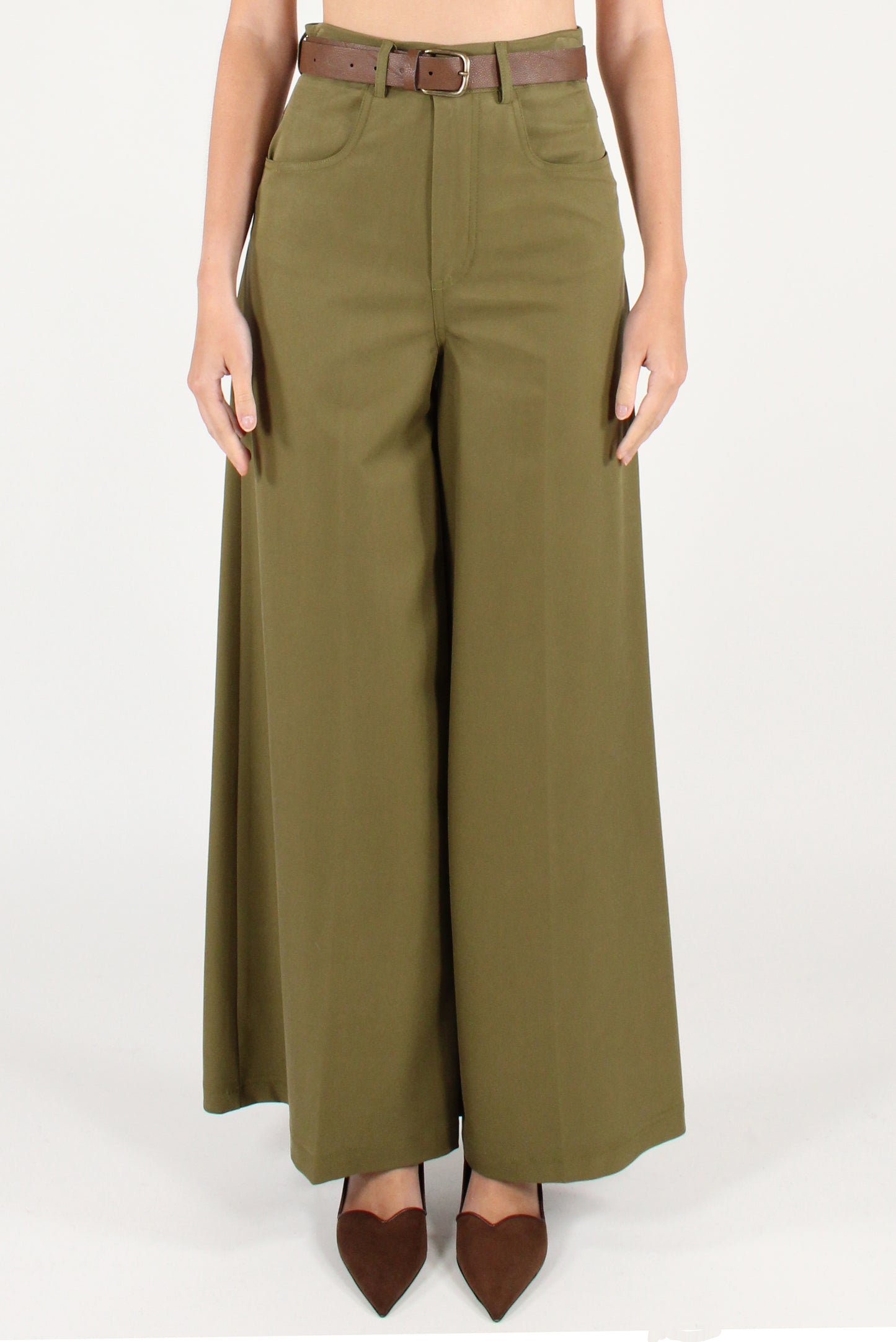 Pantaloni a Palazzo con Cintura