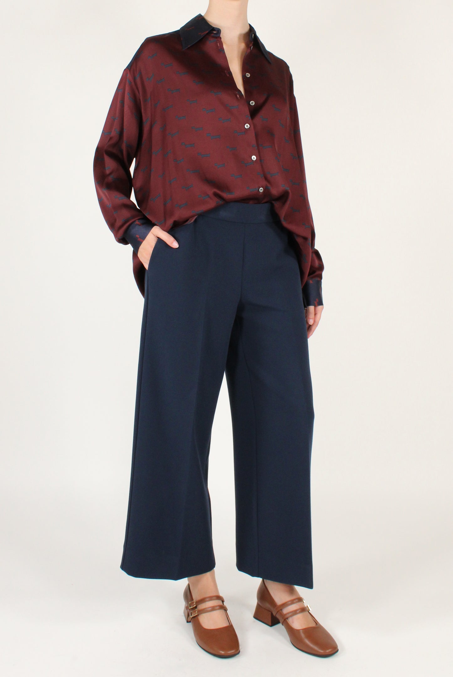 Pantaloni Cropped con Elastico