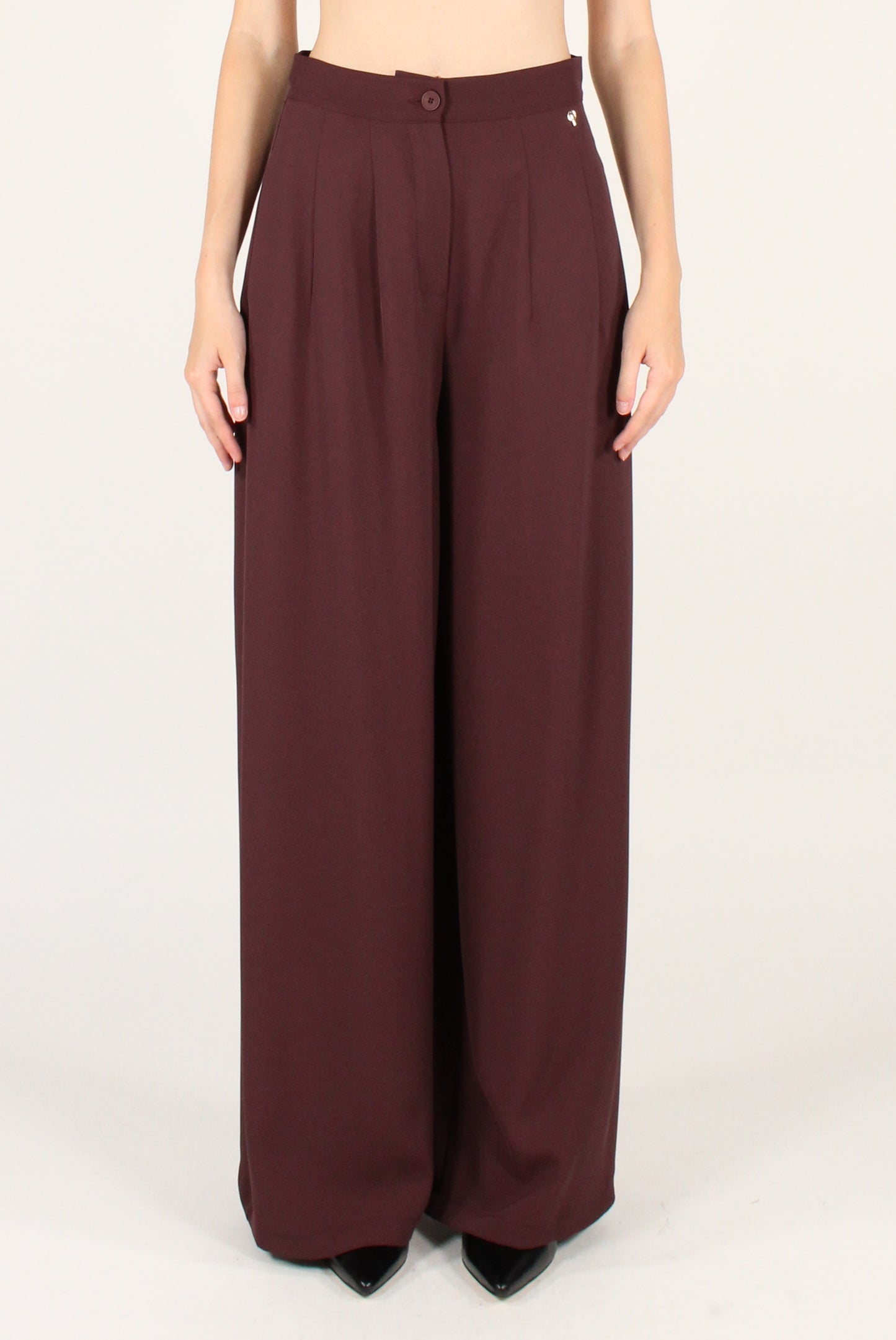 Pantaloni a Palazzo con Pinces
