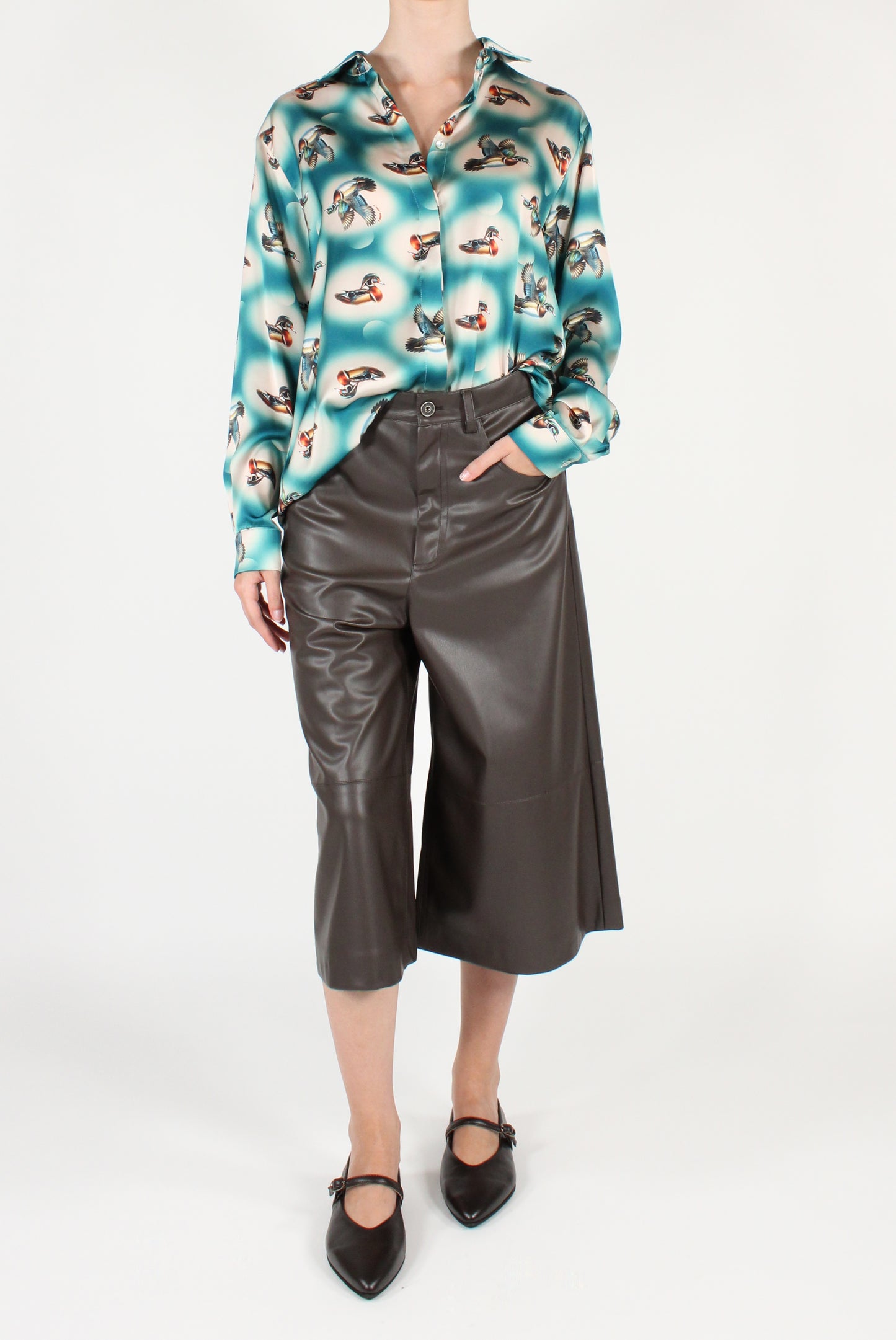 Camicia a Maniche Lunghe Stampa Anatre