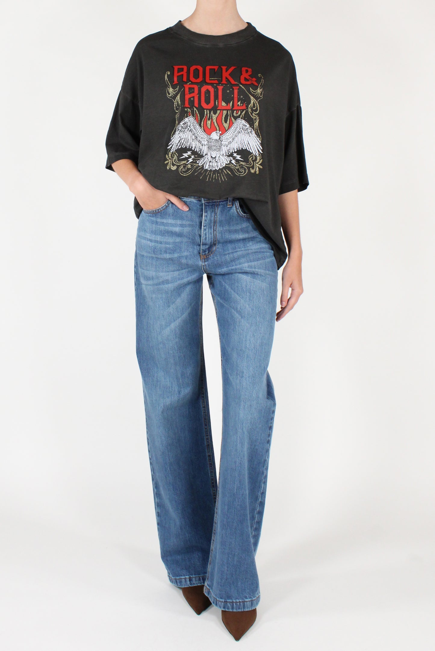 T-shirt Stampa Rock&Roll e Aquila