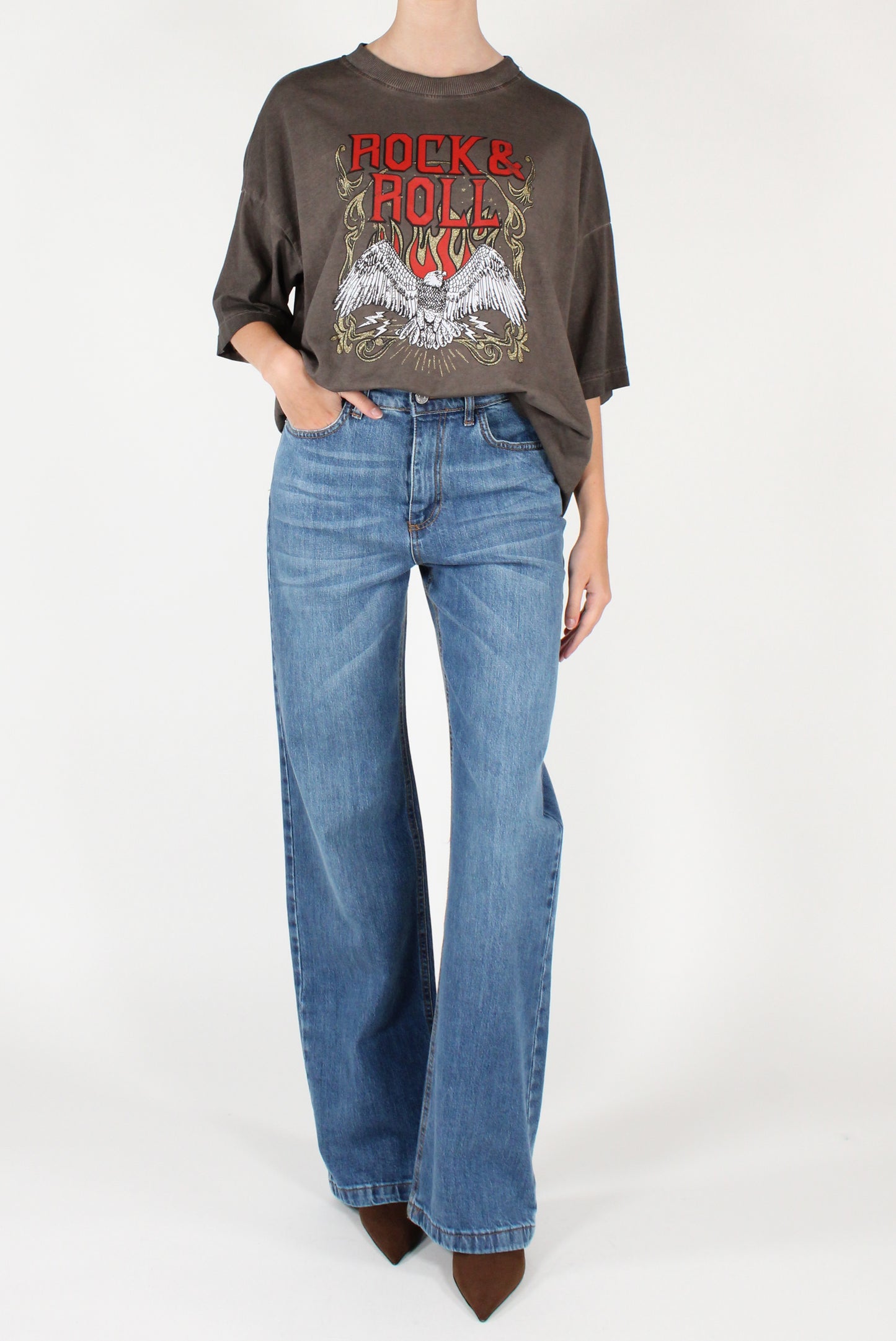 T-shirt Stampa Rock&Roll e Aquila