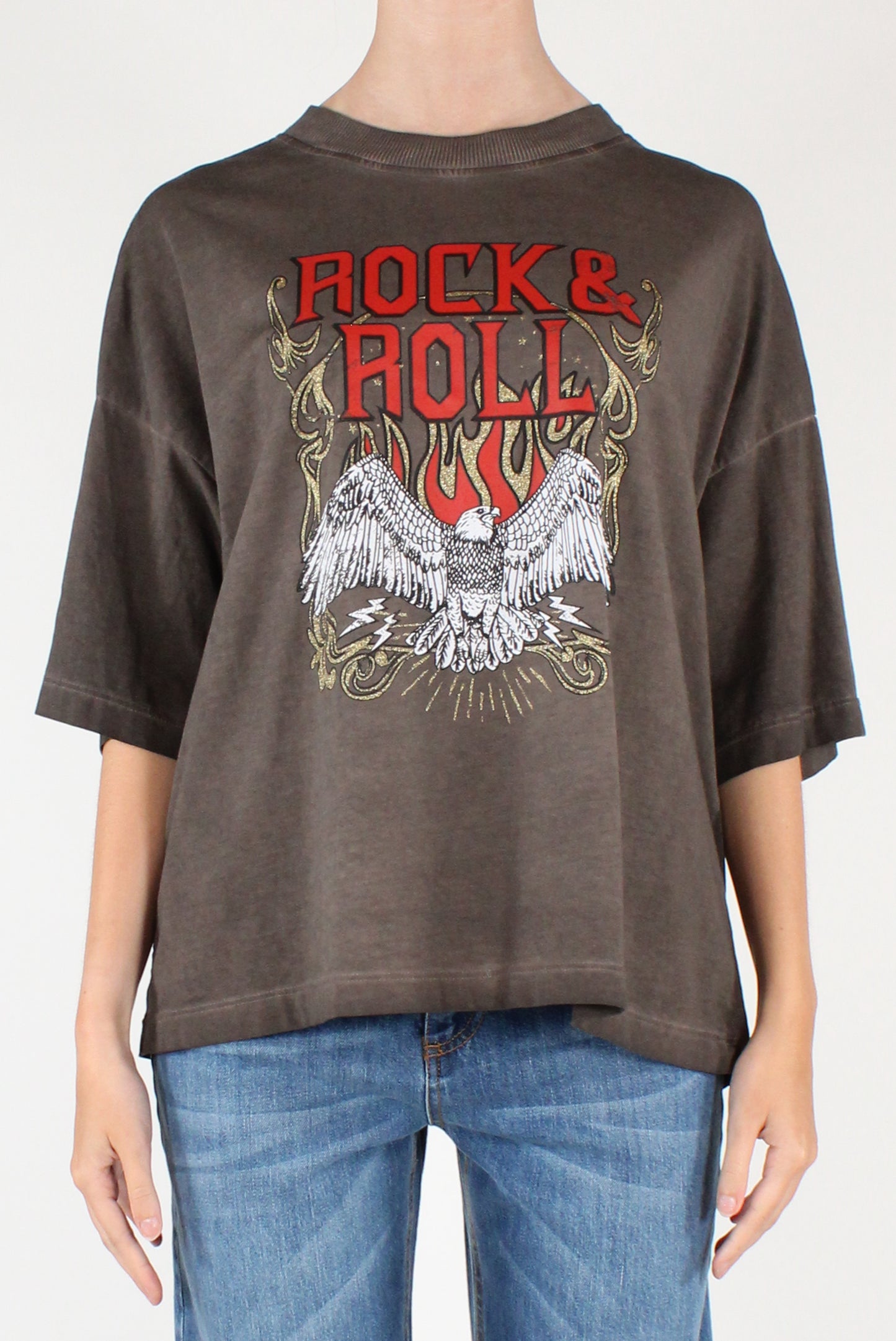 T-shirt Stampa Rock&Roll e Aquila
