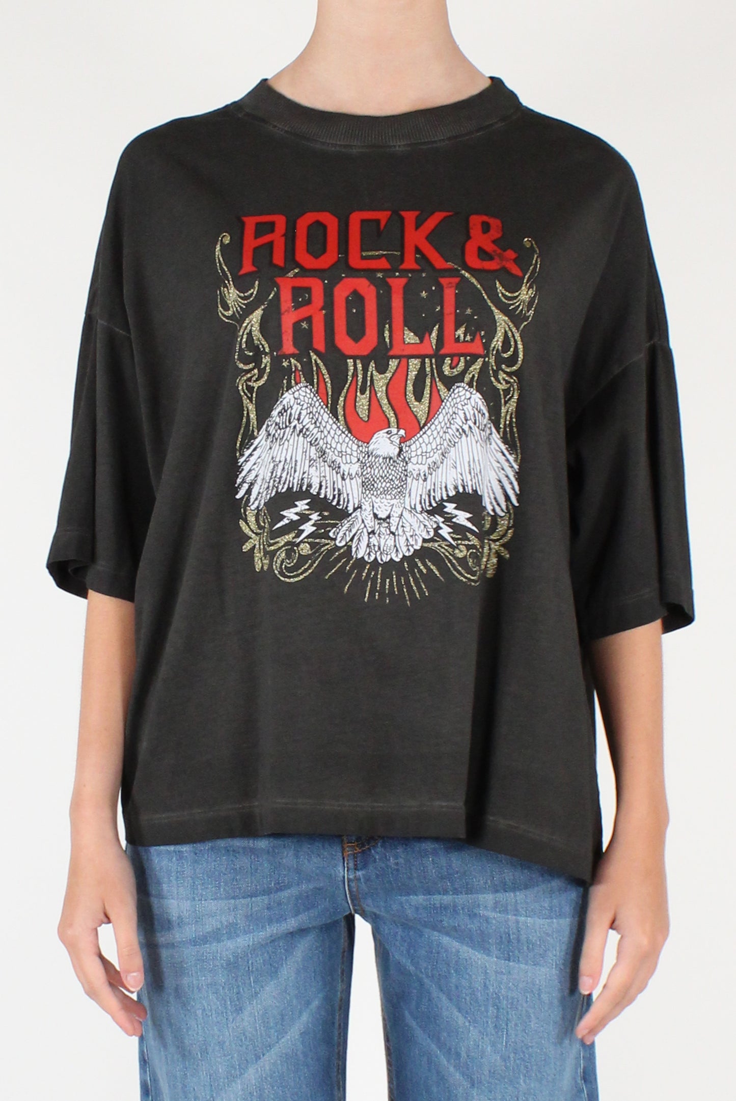 T-shirt Stampa Rock&Roll e Aquila