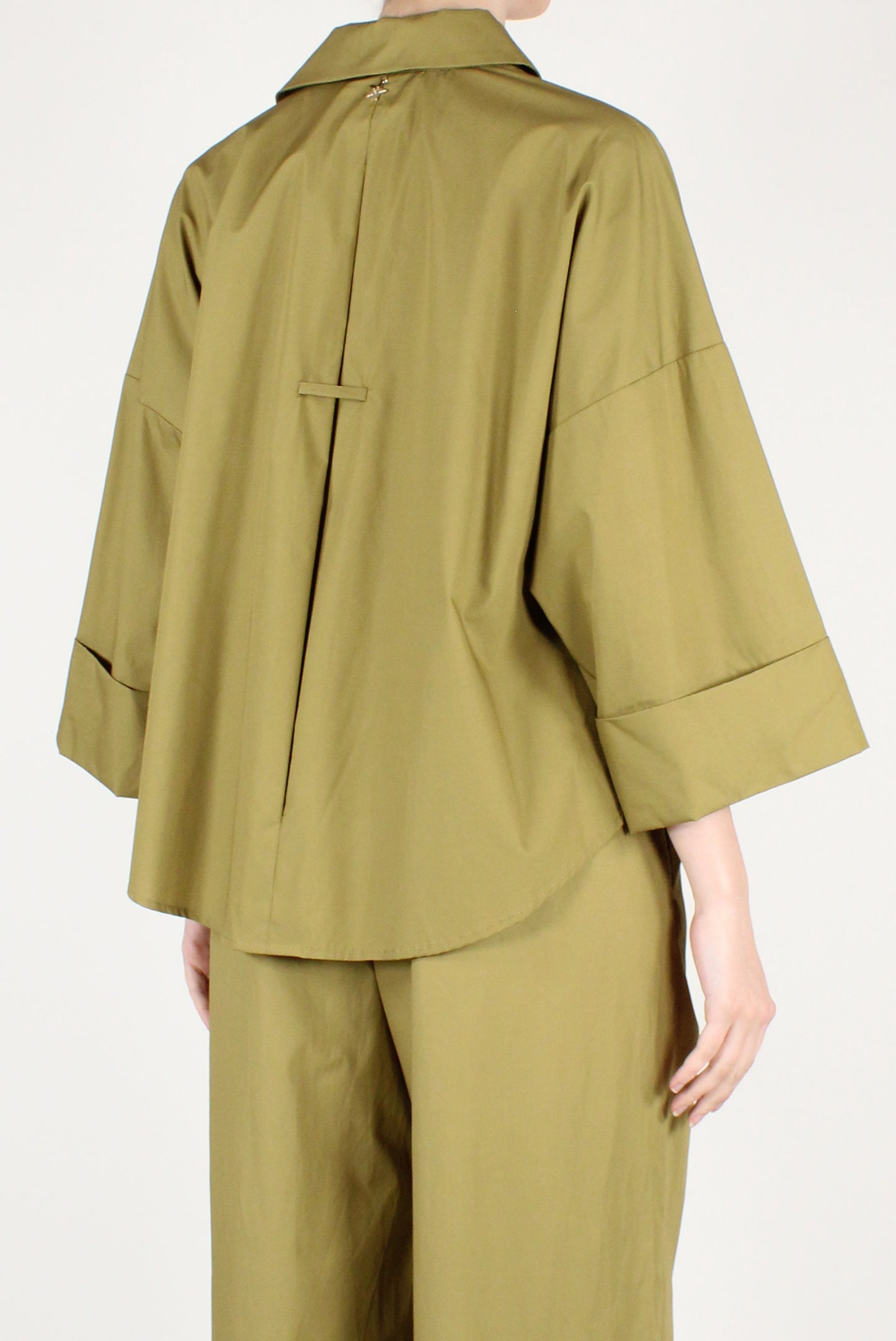 Camicia Over Maniche a 3/4 in Cotone