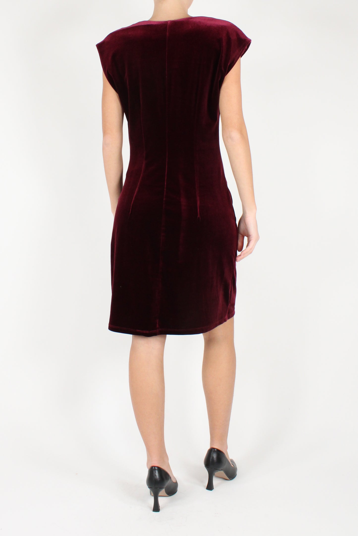 Short Velvet Dress with Drape