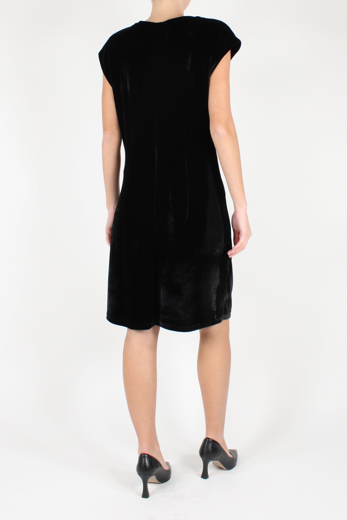 Short Velvet Dress with Drape