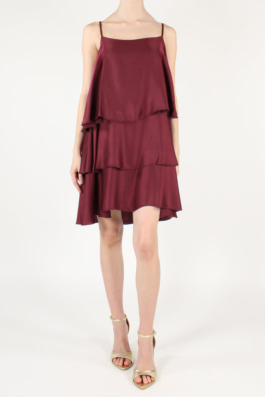 Short Viscose Dress with Ruffles