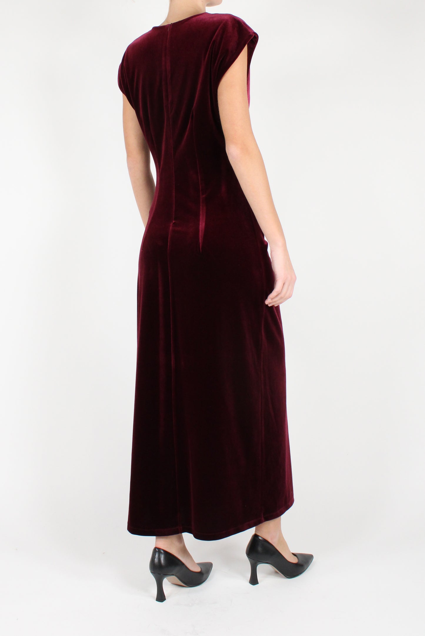 Long Velvet Dress with Drape