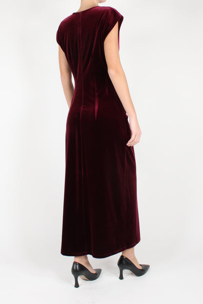 Long Velvet Dress with Drape