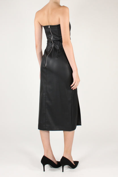 Abito a Tubino Bustier in Ecopelle