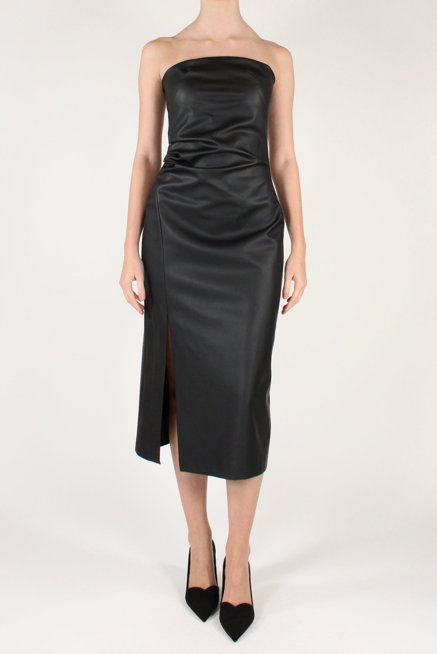 Abito a Tubino Bustier in Ecopelle