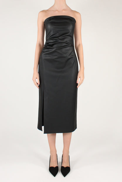 Abito a Tubino Bustier in Ecopelle