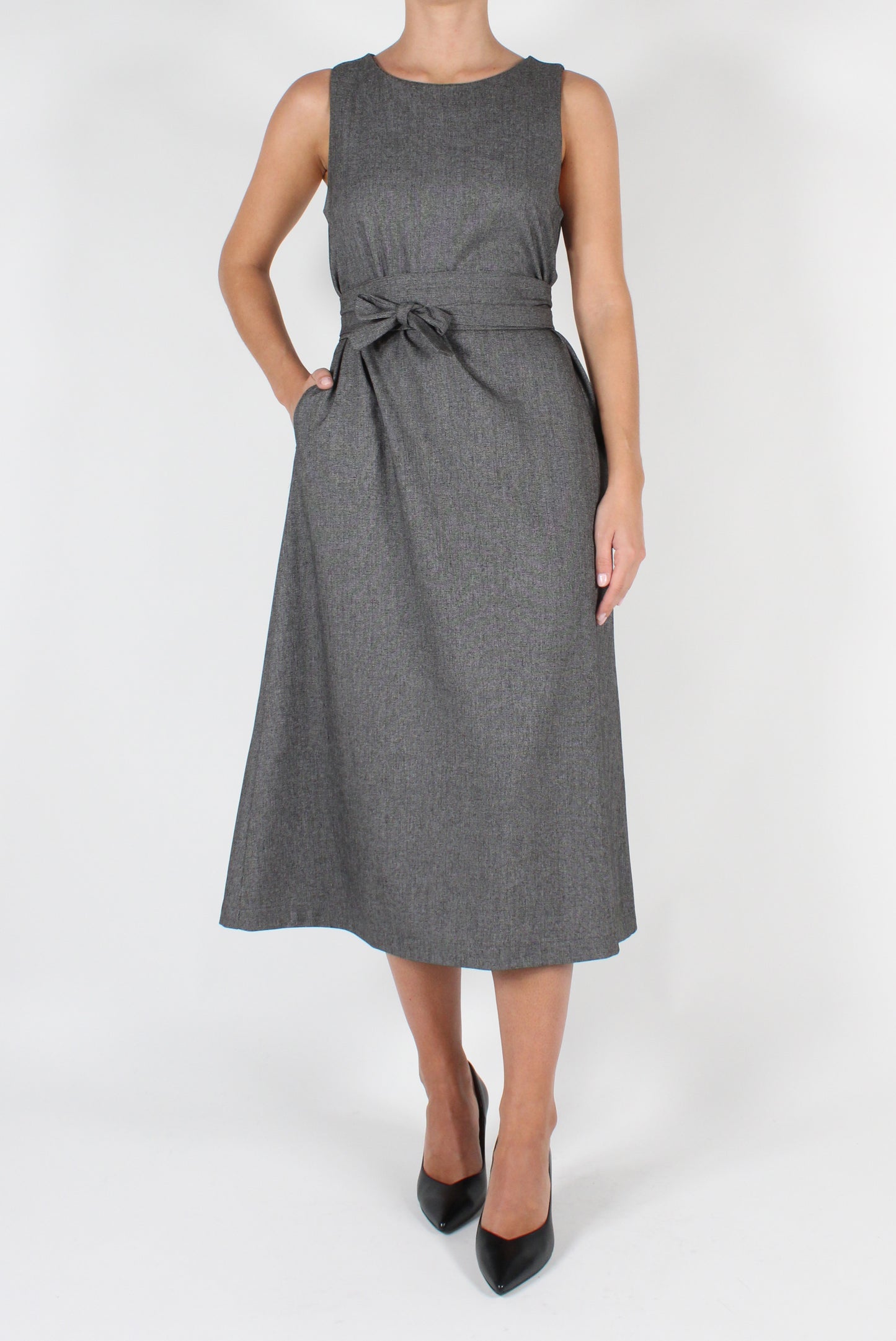 Midi Dress with Belt