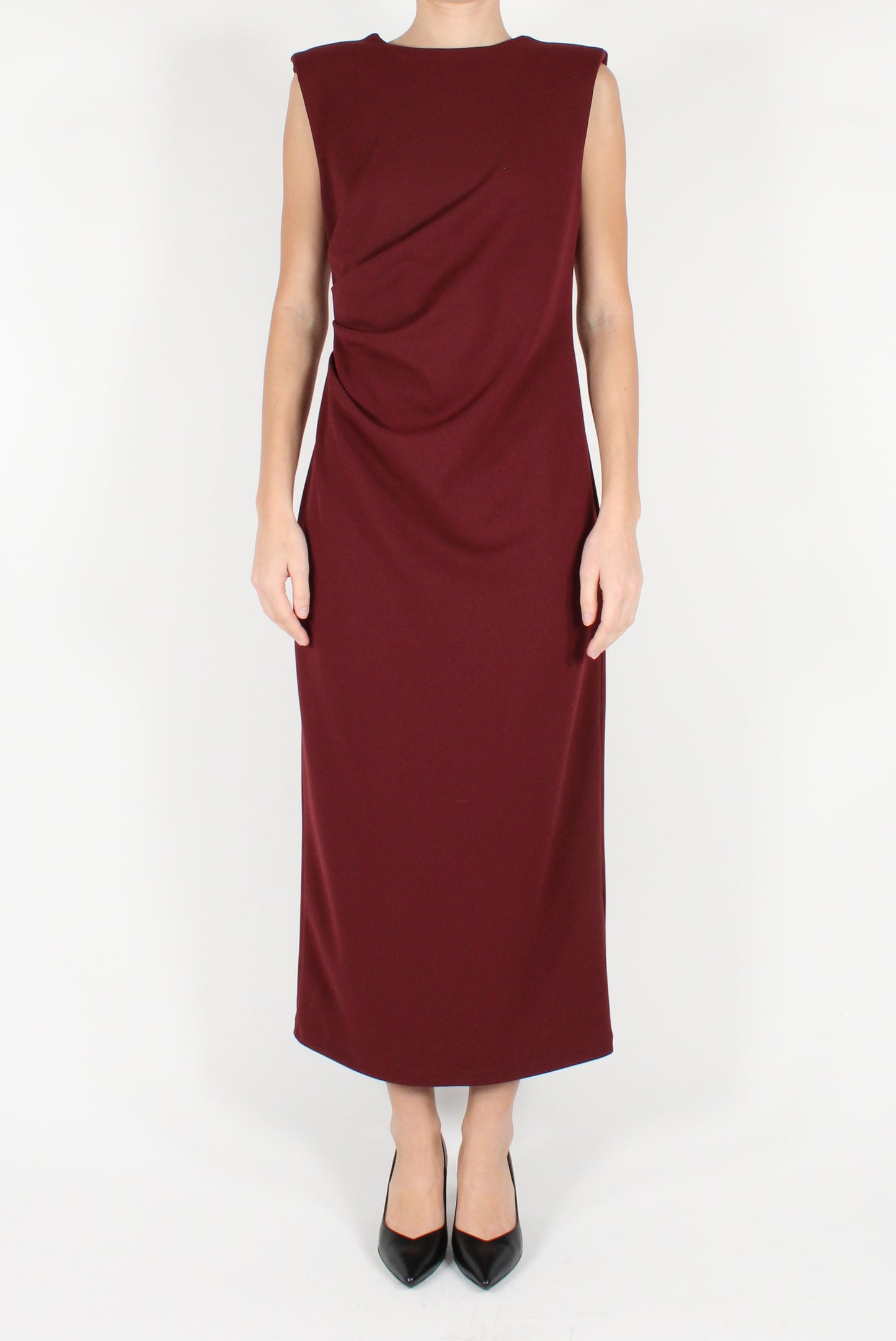 Draped Flared Long Dress