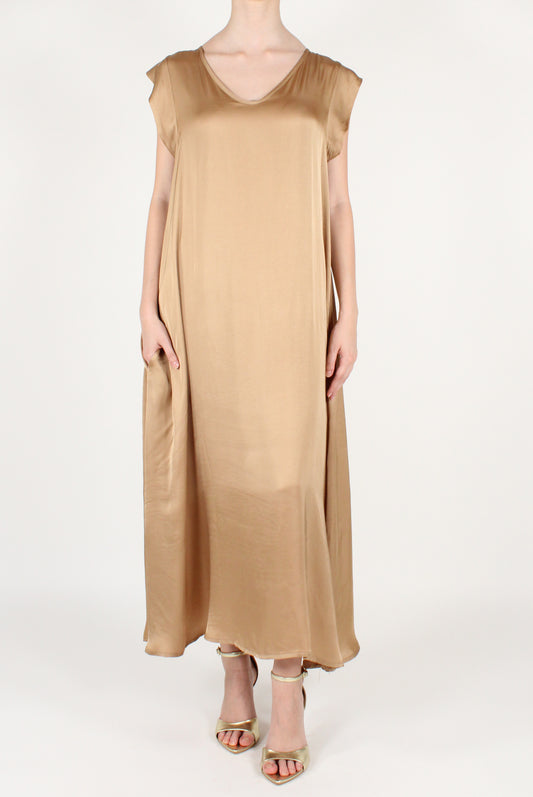 Long V-Neck Viscose Dress