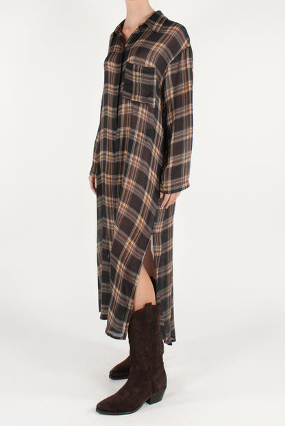 Tartan Pattern Chemisier Dress