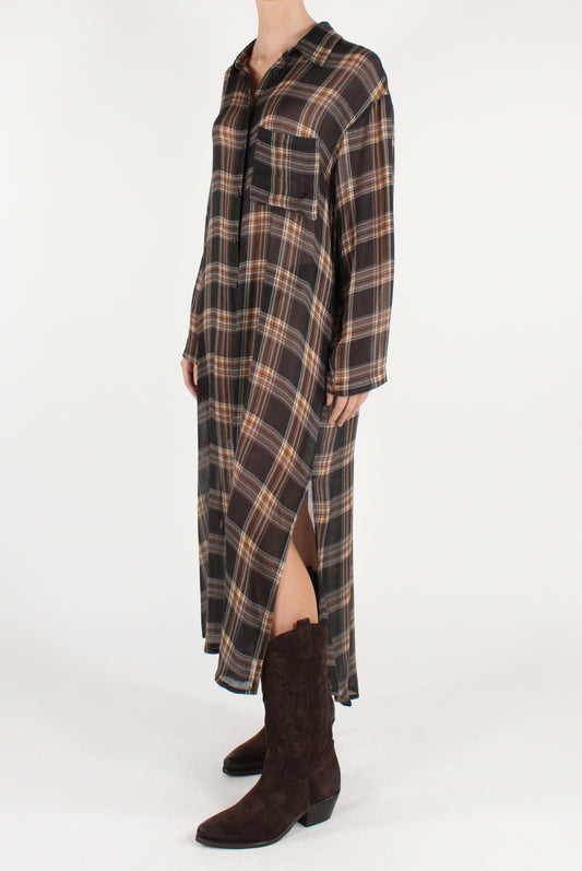 Tartan Pattern Chemisier Dress