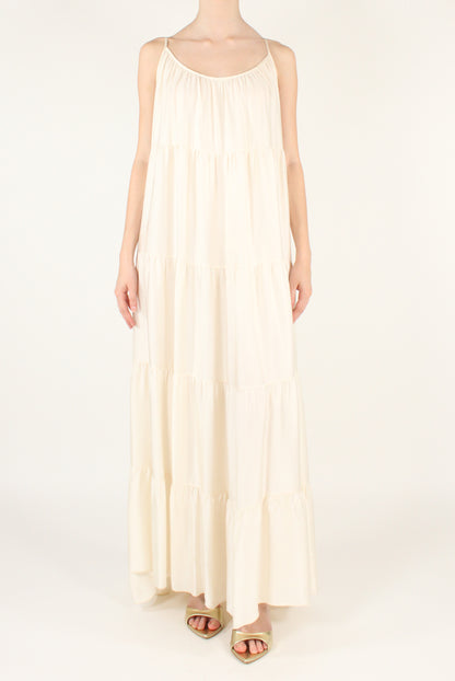 Long Dress with Viscose Ruffles