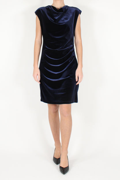 Short Velvet Dress with Drape