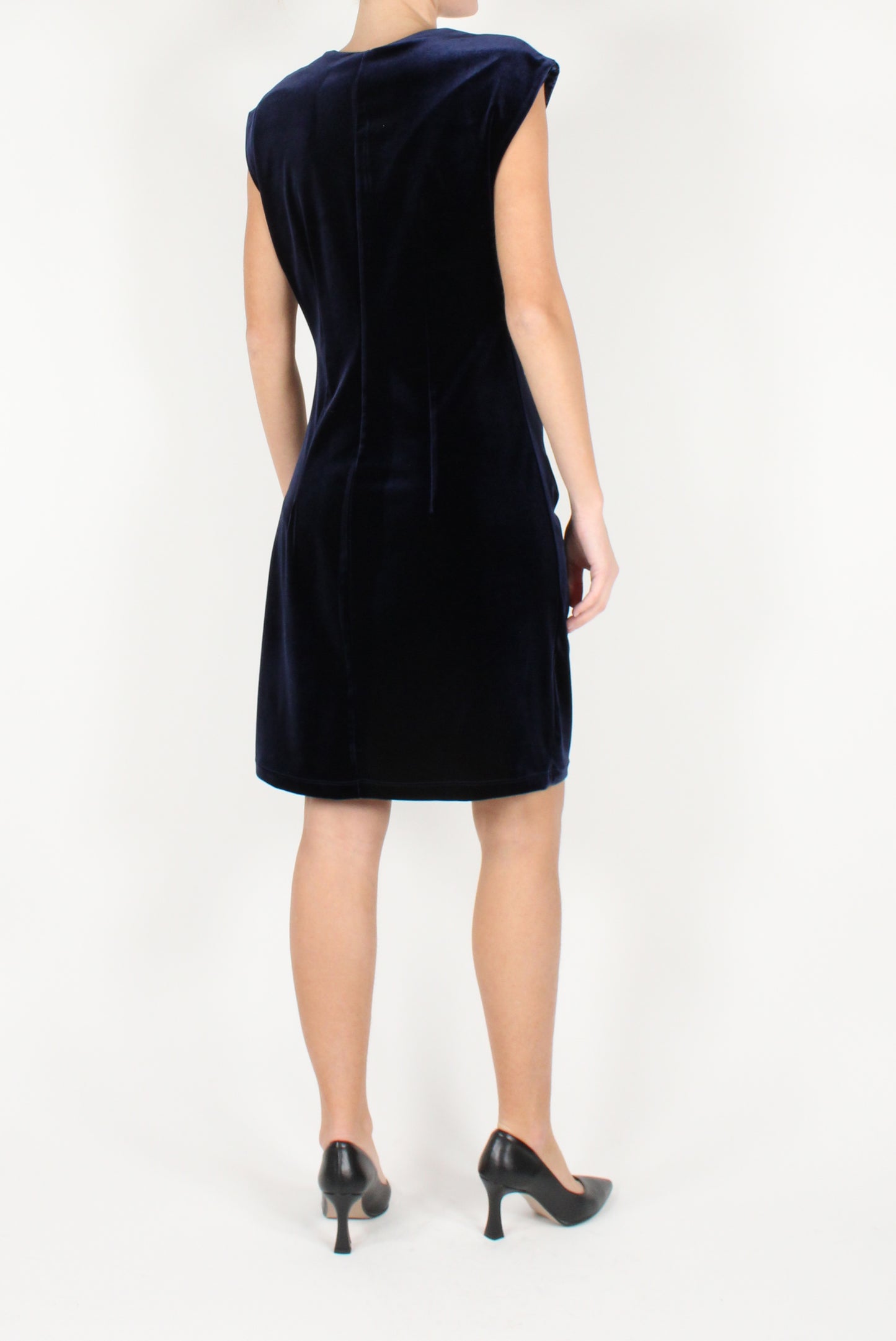Short Velvet Dress with Drape