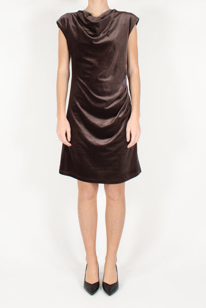 Short Velvet Dress with Drape