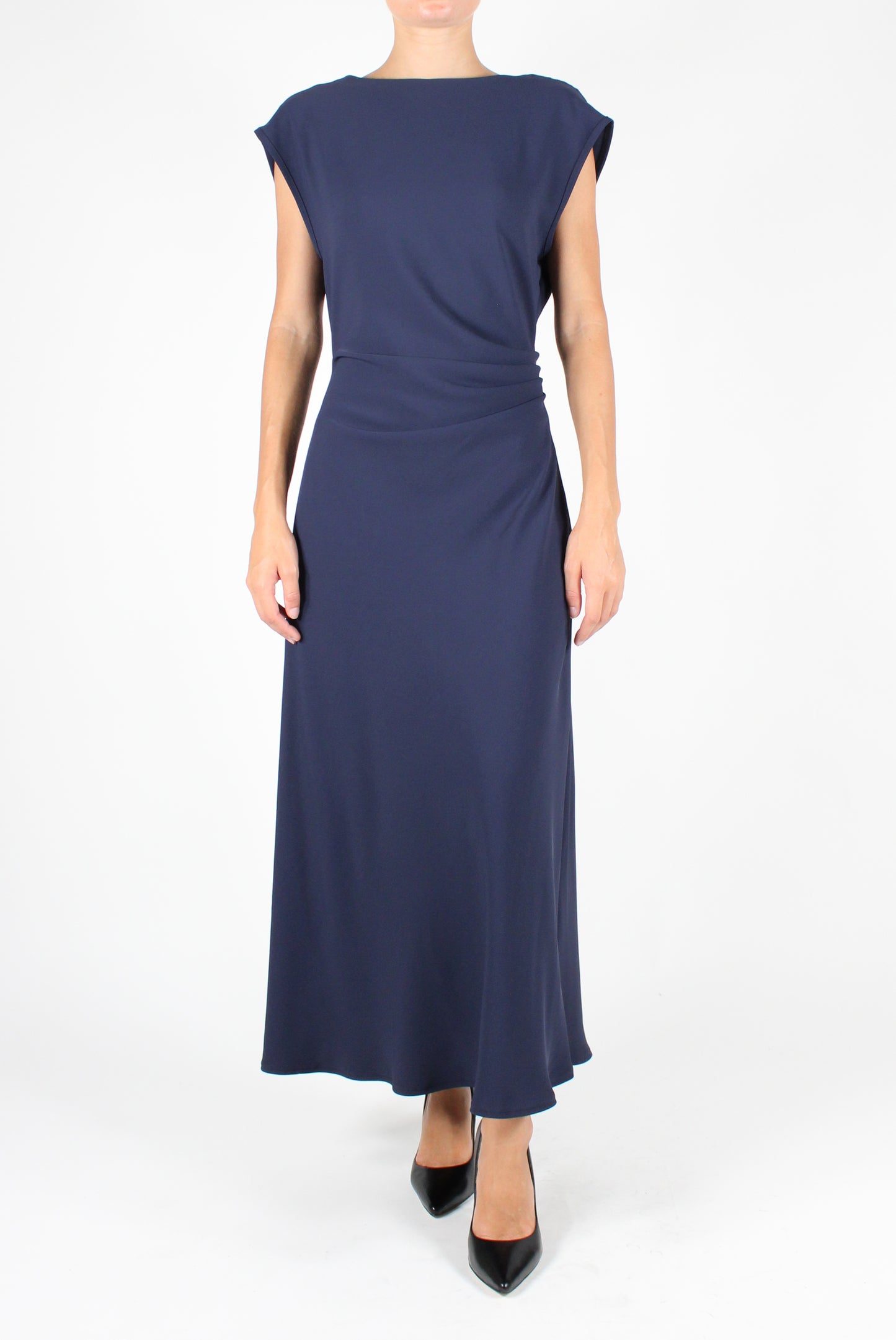 Long Flared Sleeveless Dress