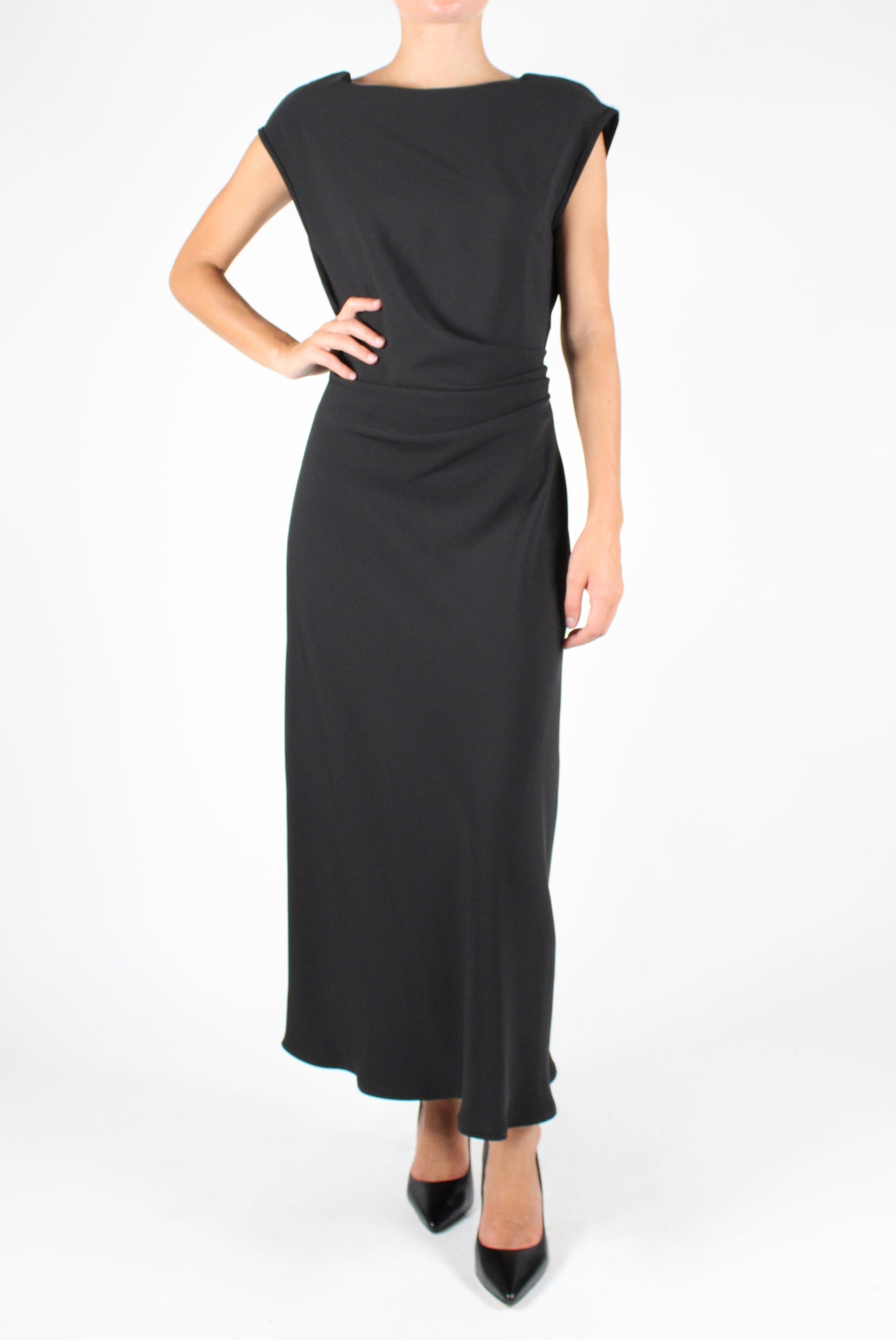 Long Flared Sleeveless Dress