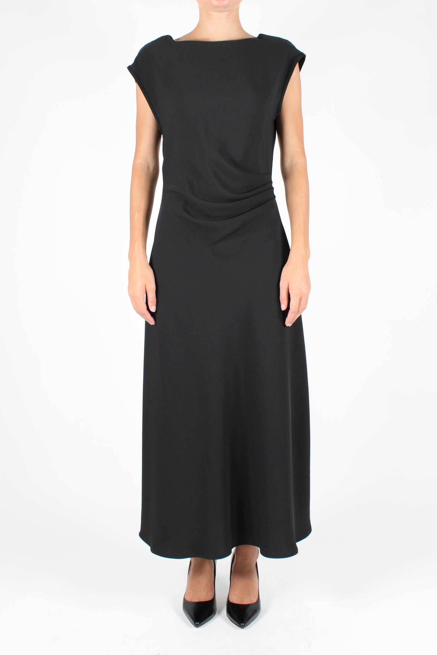 Long Flared Sleeveless Dress