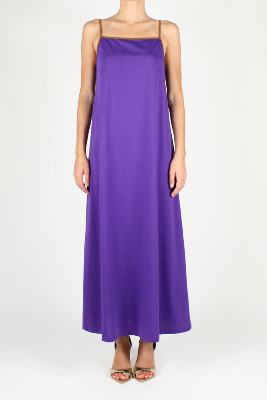 Long Jersey Dress with Square Neckline