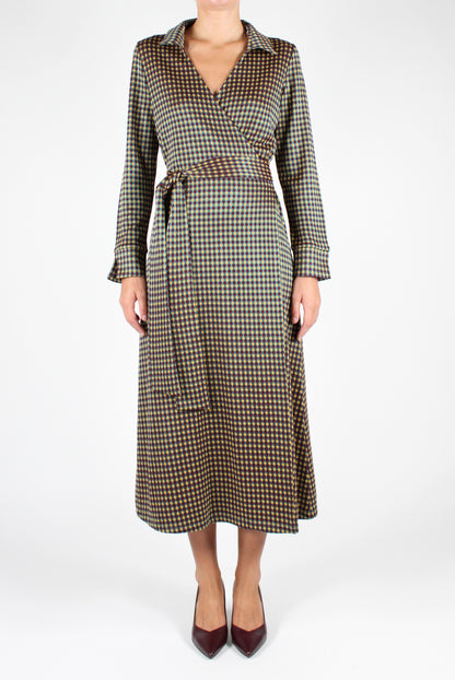 Geometric Pattern Wrap Dress