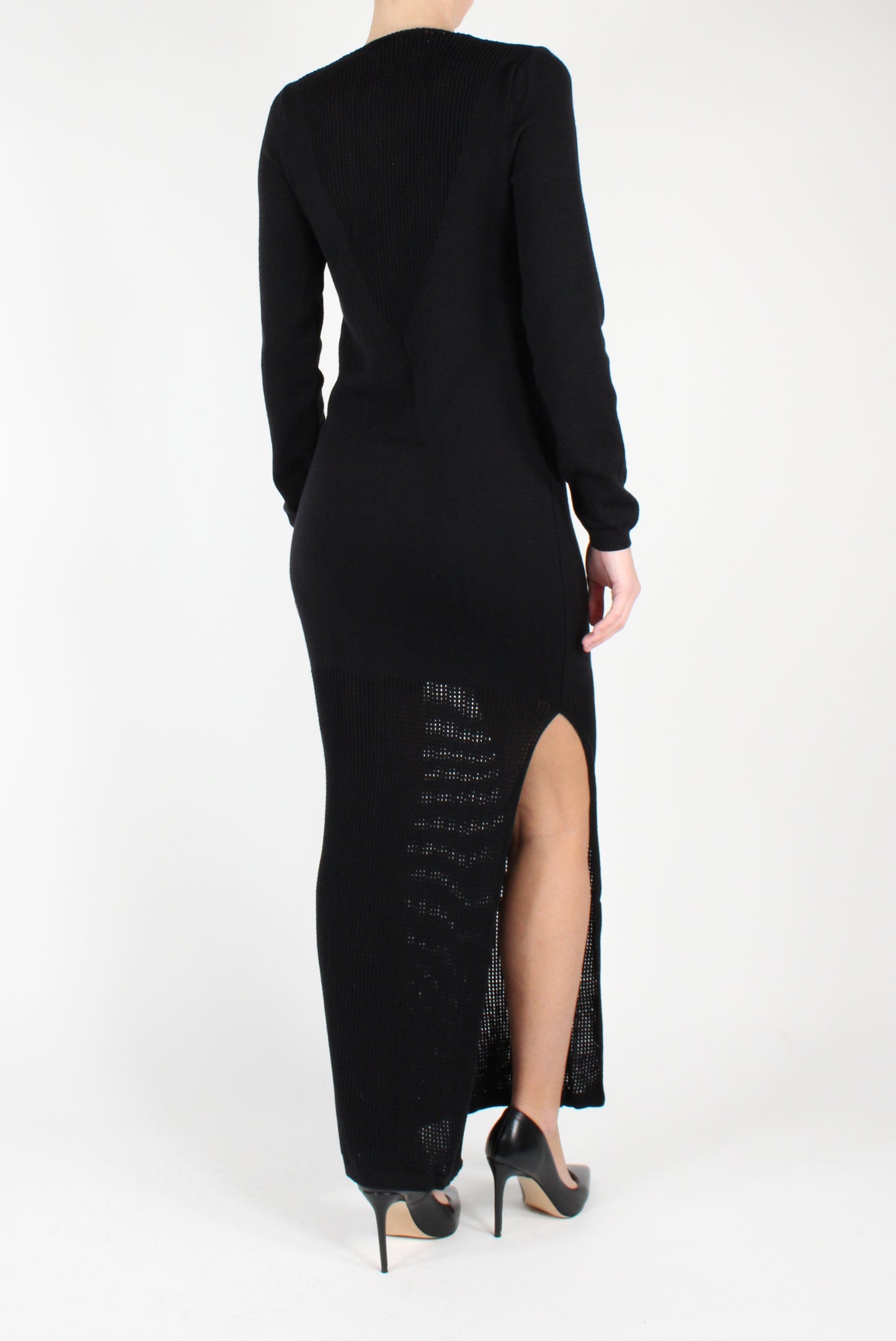 Long Knit Dress with Slit