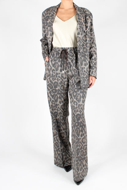 Animal Print Pants with Elastic