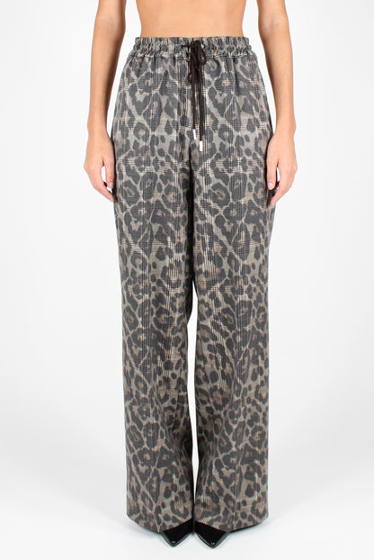 Animal Print Pants with Elastic