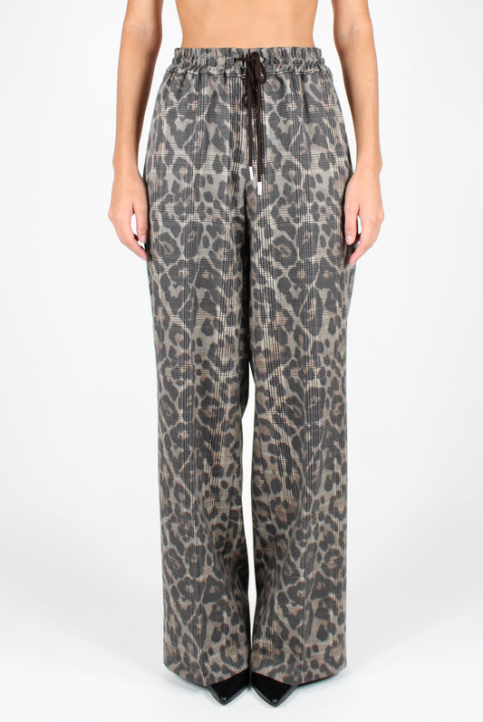 Animal Print Pants with Elastic