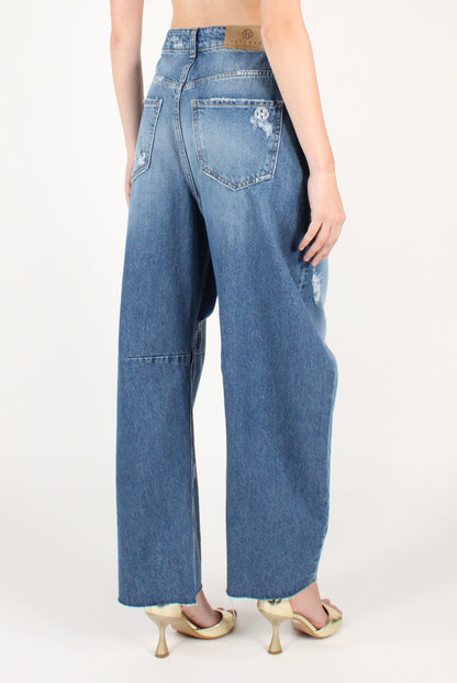 Five Pocket Jeans Balloon Cut with Rips
