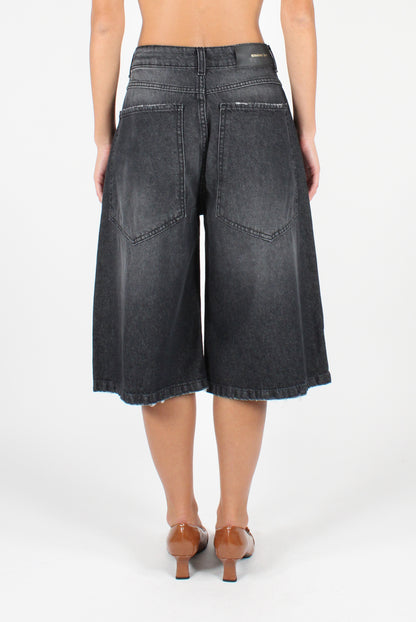 Denim Bermuda Shorts with Pockets