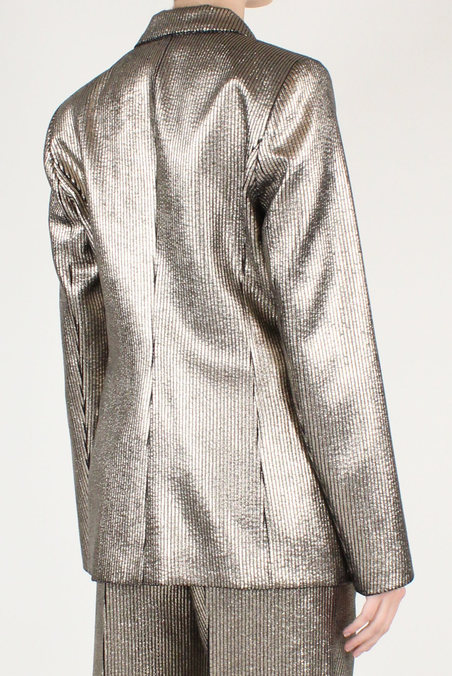 Blazer in Velluto a Coste Metallizzato